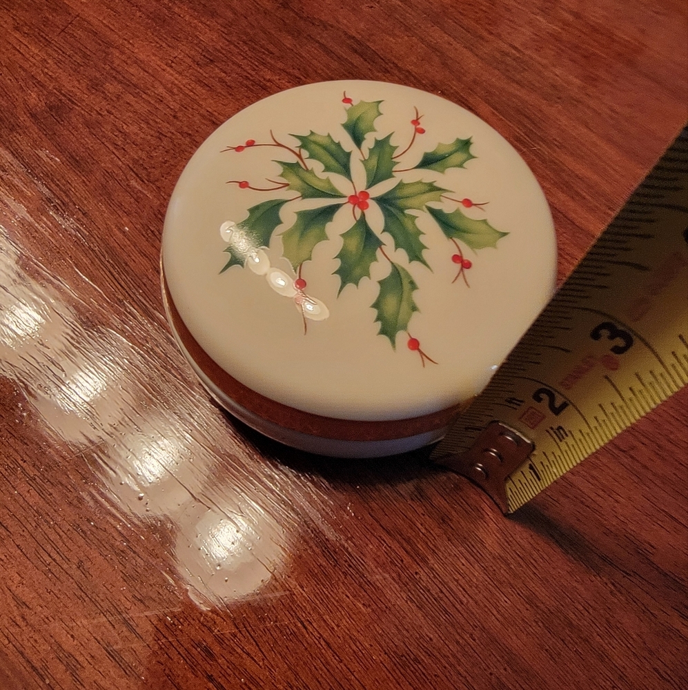 LENOX‎ DIMENSION COLLECTION Holiday Candy Trinket Dish Mistletoe Christmas - Picture 7 of 7